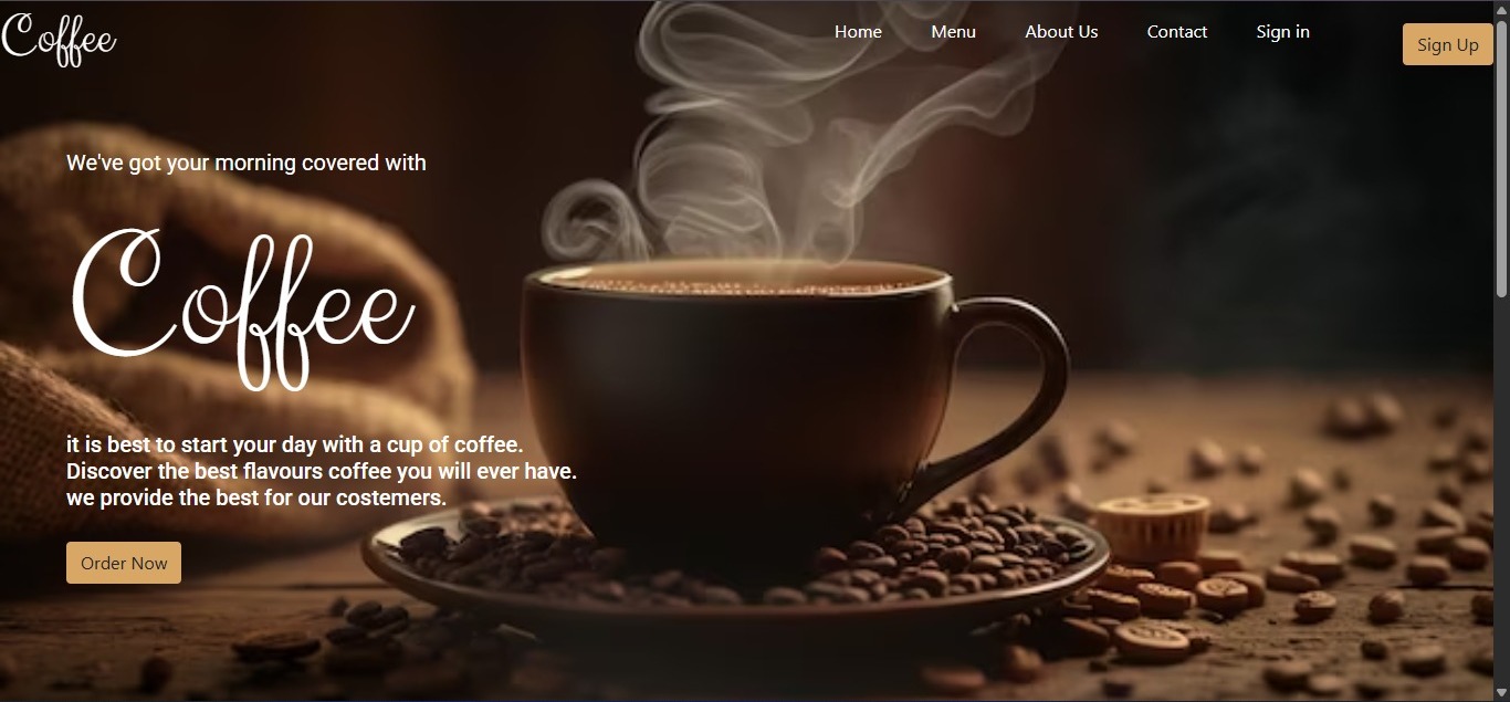 Cafe Website Landing Page
